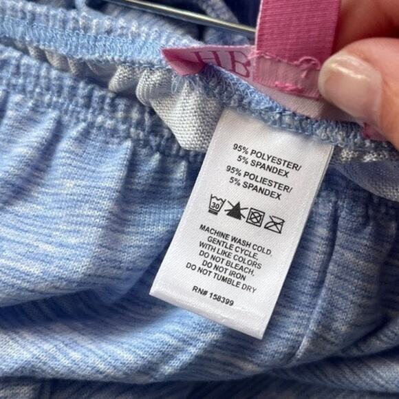 HB by Hale Bob heather blue pajama sleep set tie & button up pull on pant XL NWT - Picture 6 of 6